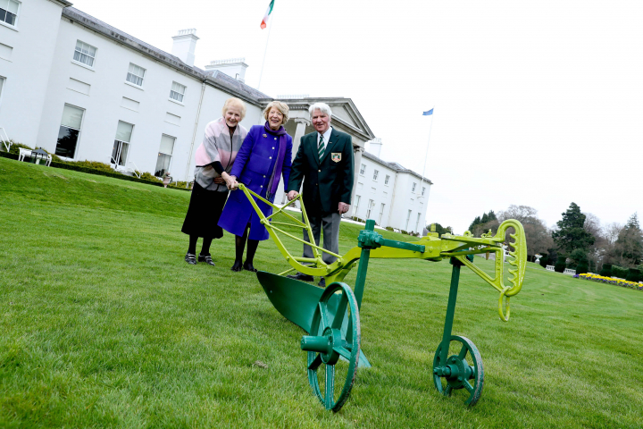 Presentation of a plough to the President and Sabina Higgins