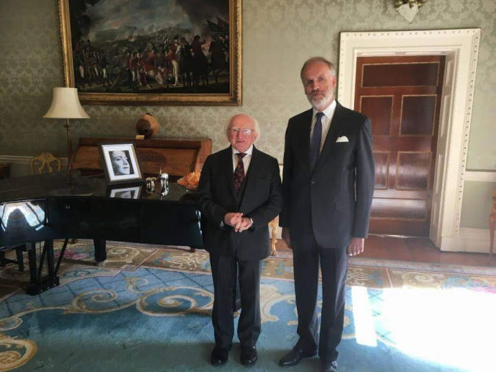 President receives H.E. Mr Phillippe Roland, Ambassador of Belgium to Ireland on a farewell…
