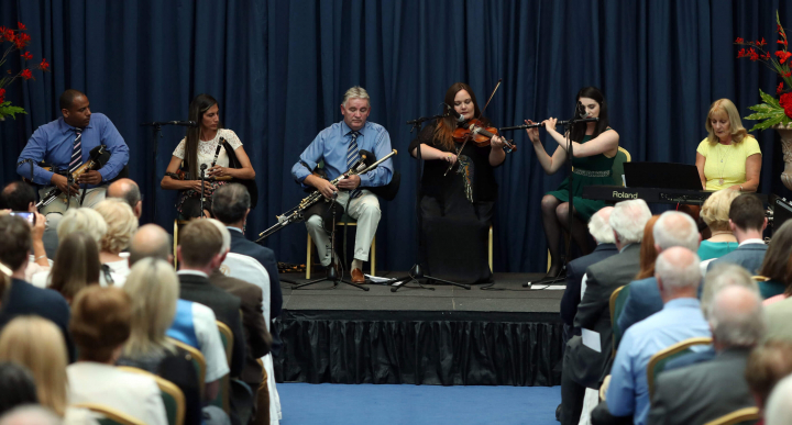 President and Sabina host an evening with Cuban and Irish Uilleann Pipers