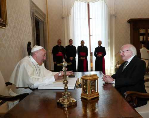 President has a private audience with Pope Francis