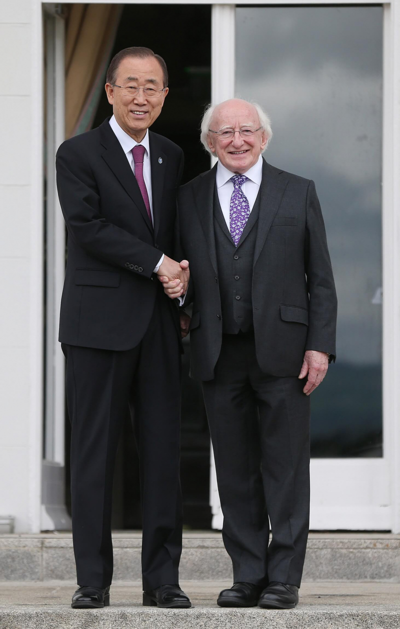 President Michael D. Higgins and United Nations Secretary General Ban Ki Moon