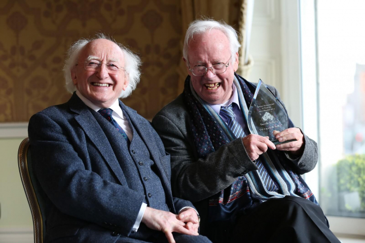 President presents the inaugural Kerry Association in Dublin Arts Award to Dr. Brendan Kennelly