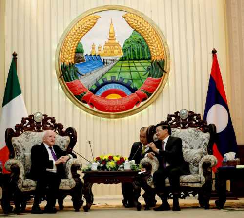 President attends a Bilateral Meeting with Prime Minister of Laos Thongloun Sisoulith