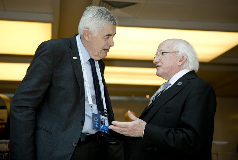 President Michael D Higgins with Dominic McSorley, CEO of Concern Worldwide
