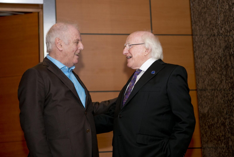 President Michael D Higgins with Daniel Barenboim, Co Founder of the West-Eastern Divan Orchestra at a concert at The World Humanitarian Summit
