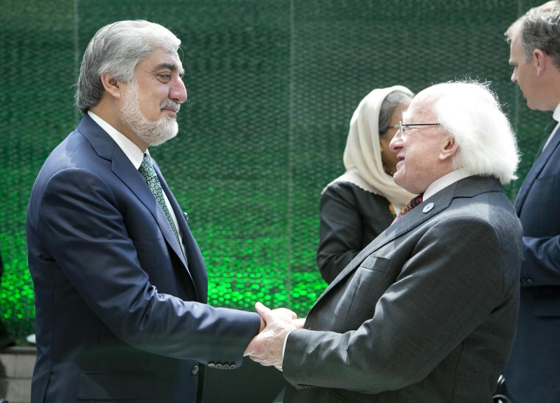 President Michael D Higgins with Chief Executive of the Islamic Republic of Afghanistan Abdullah Abdullah
