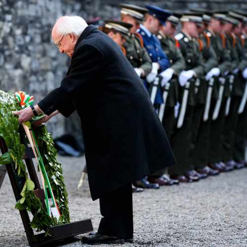 President attends a wreath laying ceremony on the site where the 1916 Leaders were executed