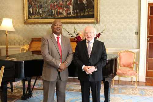 President receives the Ambassador of South Africa on a Farewell Courtesy Call
