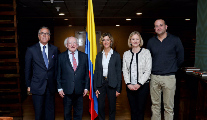 President Higgins arrives in Bogota, Colombia