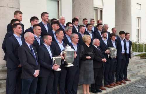 President hosts a Reception for Galway All Ireland Minor and Senior Hurling Teams