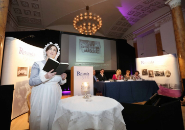 Pictured is actor Georgina Miller at the opening of the 'Birth of a Nation' exhibition at the Rotunda Hospital.