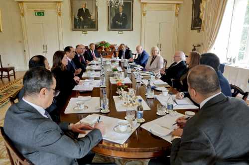 President Higgins receives Arab Ambassadors group
