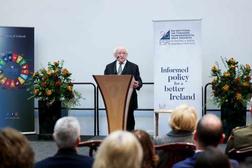 President Higgins delivers the Economic and Social Research Institute’s Geary Lecture