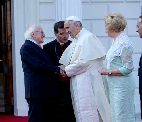 President and Sabina Higgins receive His Holiness Pope Francis