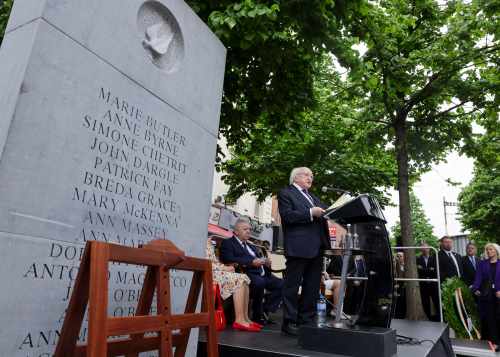 President Higgins attends the 50th anniversary of the Dublin and Monaghan bombings
