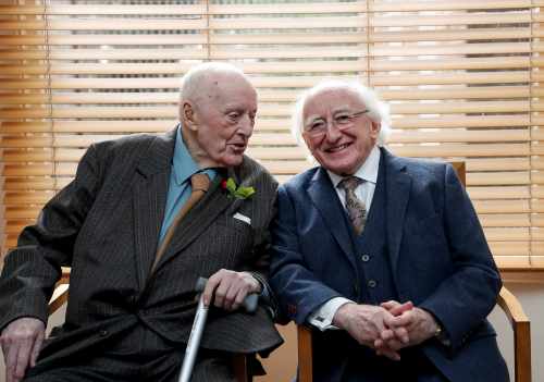 President confers the Aosdána Torc on Mr. George Morrison