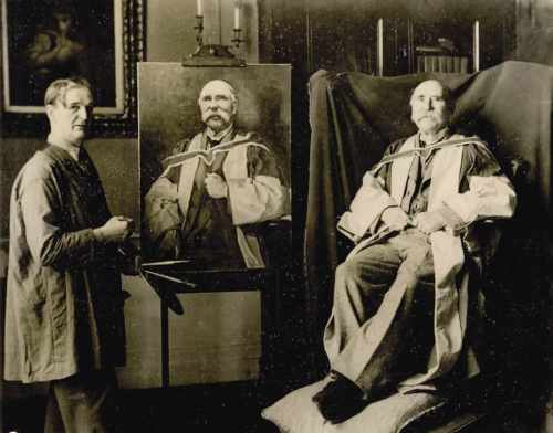 President Hyde having his portrait painted