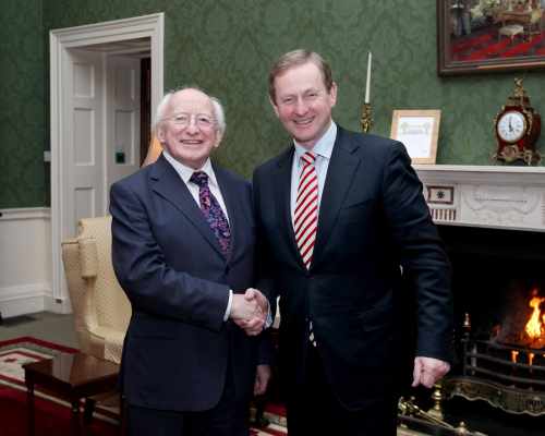 First meeting between President Higgins and Taoiseach Enda Kenny