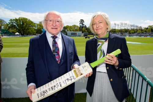 President attends Ireland’s first cricket Test Match