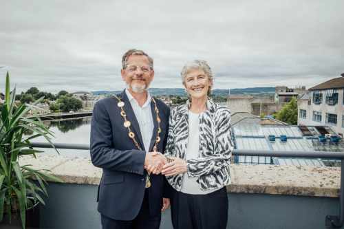 President Connolly meets the Mayor of Limerick, John Moran