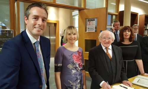 President visits Linenhall Library