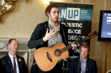 Hozier preforming his song Cherry Wine at the He for She Campaign and MAN UP Campaign.