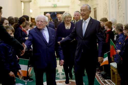 President Higgins welcomes H.E. Mr. Marcelo Rebelo de Sousa, President of the Portuguese Republic