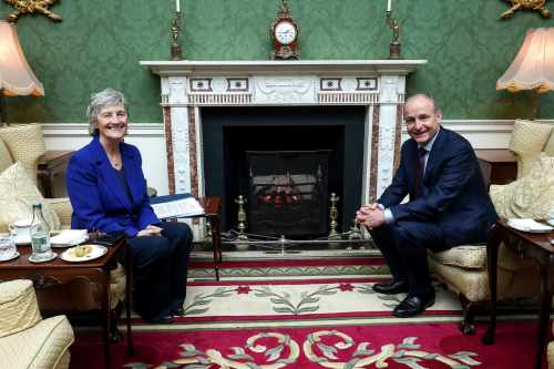 President Connolly met with an Taoiseach Micheál Martin for the first time under Article 28