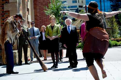President and Sabina attend a traditional ‘Welcome to Country’ Smoking Ceremony