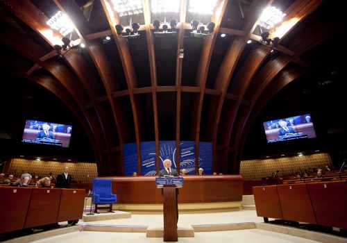 President Higgins addresses the Council of Europe, Strasbourg