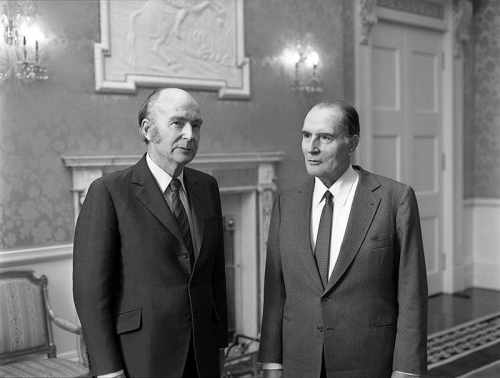 French President Mitterand visits Áras an Uachtaráin