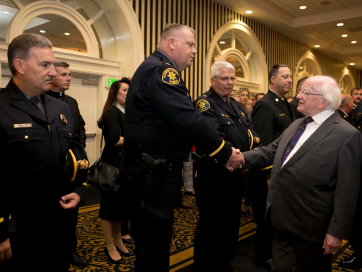 President Higgins attends a reception for first responders, medical staff and volunteers who were involved in the Berkeley tragedy