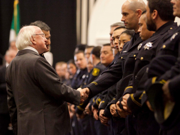 President Higgins attends a reception for first responders, medical staff and volunteers who were involved in the Berkeley tragedy