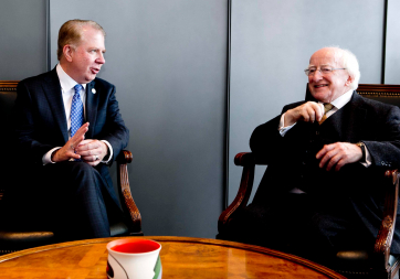 Pictured is President Higgins meeting The Mayor of Seattle, Ed Murray.  