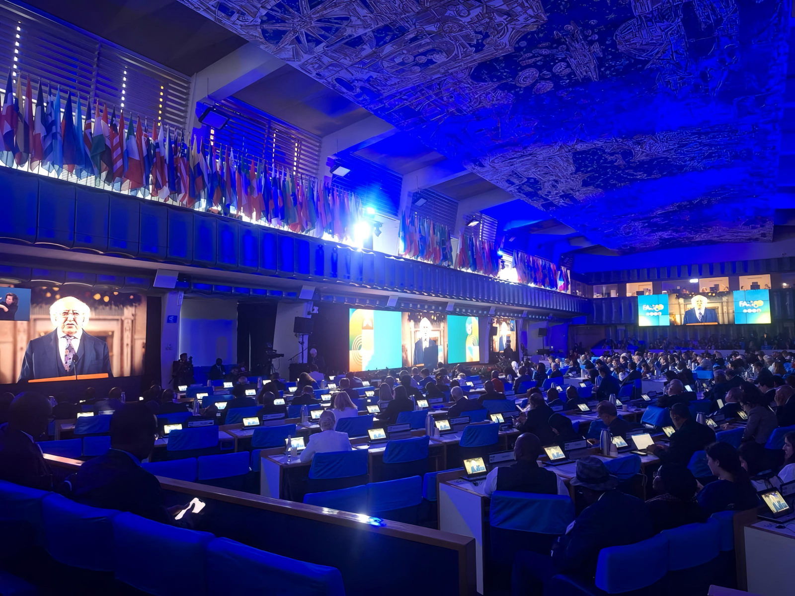 Cuireann an tUachtarán Óráid i láthair ag Oscailt Forám Bia Domhanda 2025