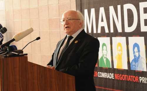 President Higgins attends the funeral of Nelson Mandela