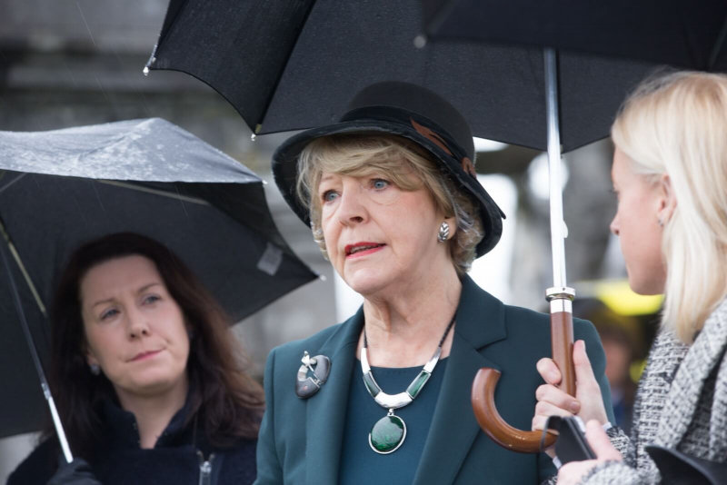 Sabina lays a wreath at the grave of Countess Markievicz