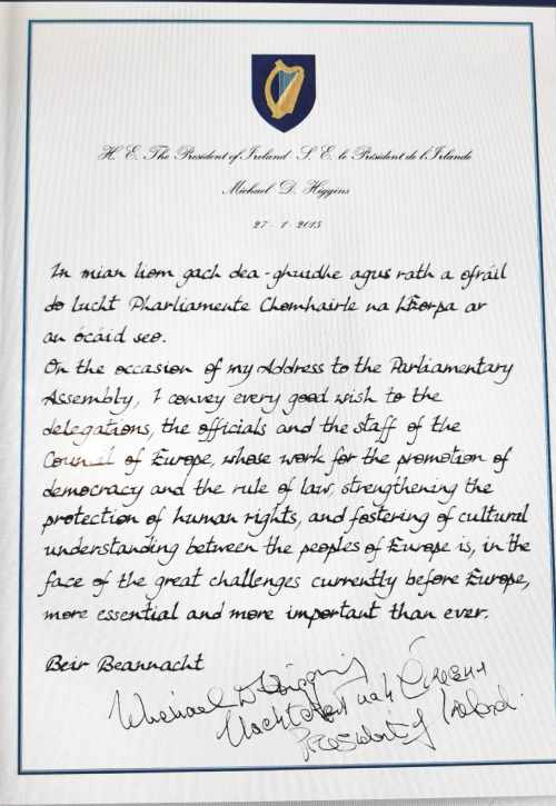 President addresses the Council of Europe