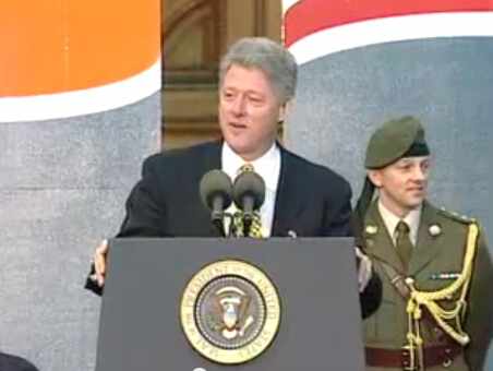 US President Bill Clinton visits Ireland
